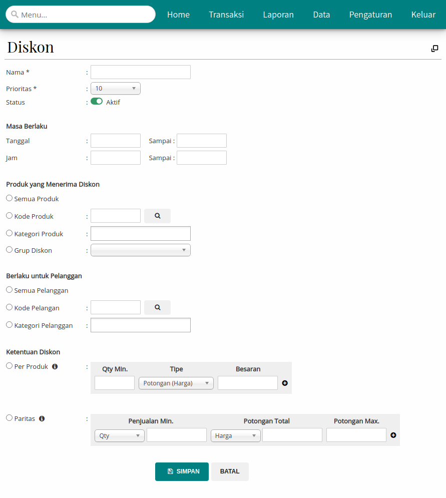 Gambar Formulir Diskon