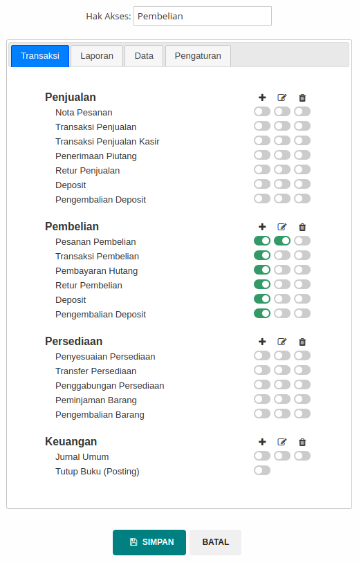 Gambar Formulir Hak Akses