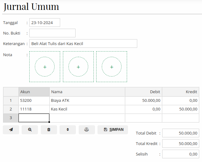 Gambar Formulir Jurnal Umum