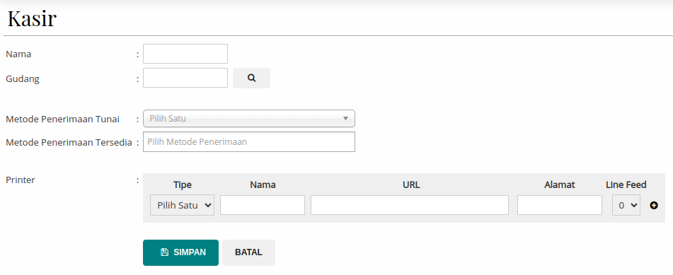 Gambar Formulir Kasir