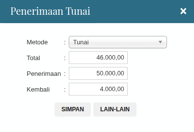 Gambar Kotak Dialog Penerimaan Tunai Cepat