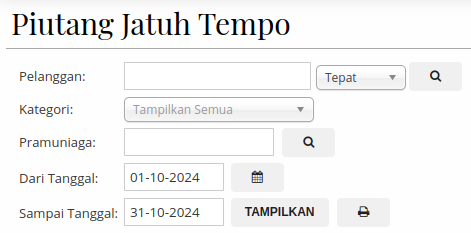 Gambar Laporan Piutang Jatuh Tempo