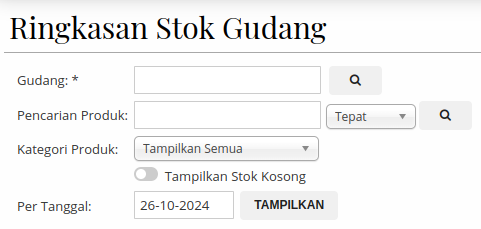 Gambar Laporan Ringkasan Stok Gudang