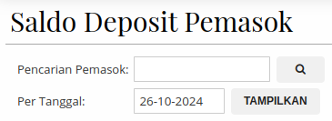 Gambar Laporan Saldo Deposit Pemasok