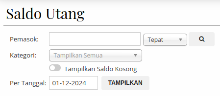 Gambar Laporan Saldo Utang