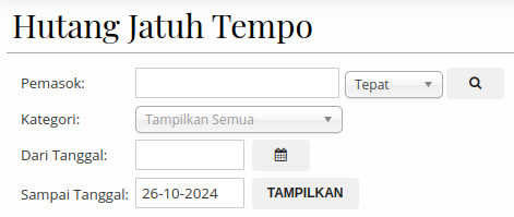 Gambar Laporan Utang Jatuh Tempo