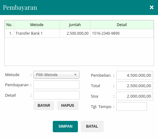 Gambar Kotak Dialog Pembayaran