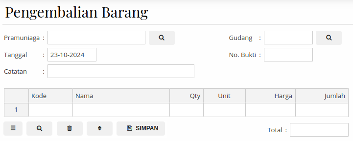 Gambar Formulir Pengembalian Barang