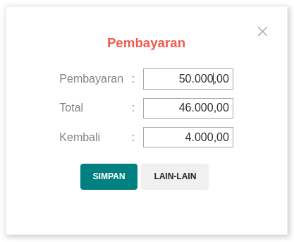 Gambar Kotak Dialog Penerimaan Tunai