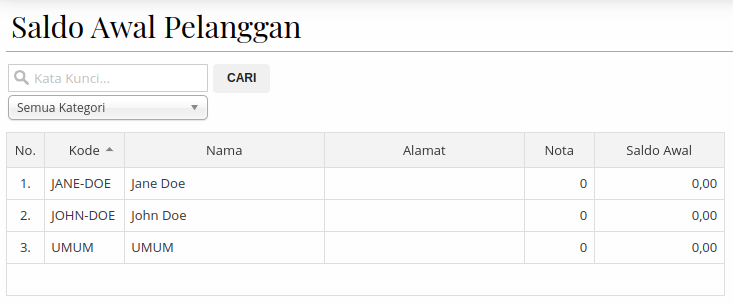 Gambar Saldo Awal Pelanggan
