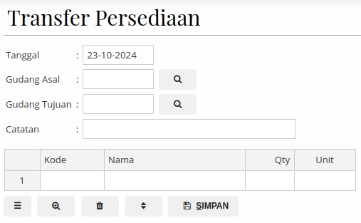 Gambar Formuilr Transfer Persediaan